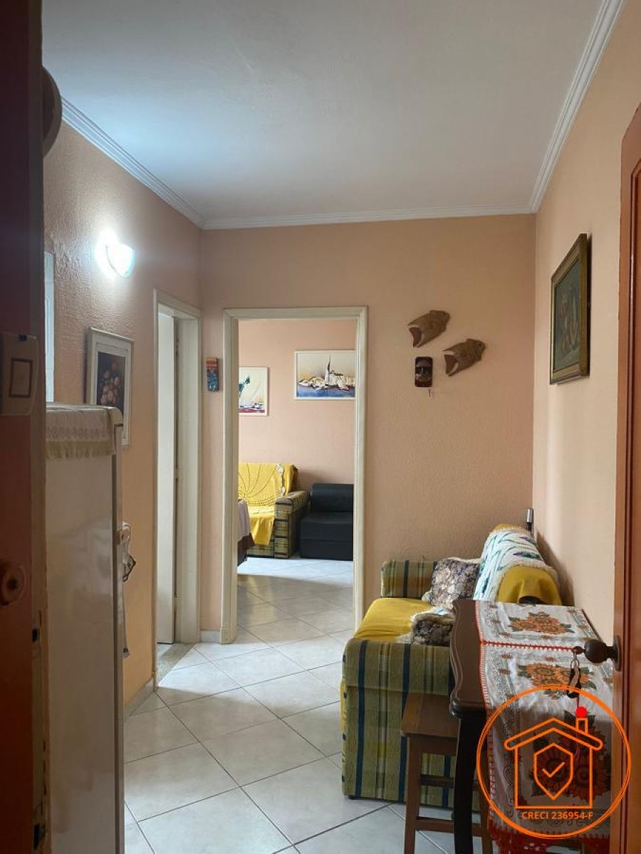 Apartamento Com 1 Quarto, Sala, cozinha, área de Serviço, Com Vista Lateral Para o Mar, São Vicente / SP.